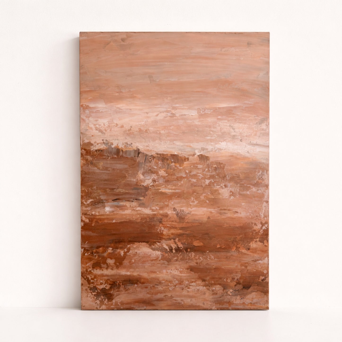 Terra Haze hand-painted textured abstract wall art, 50x70cm oil painting on unframed canvas