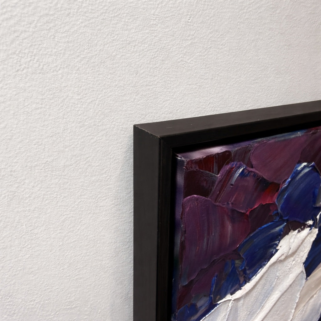 Blush & Bloom black wooden frame corner detail ready to hang