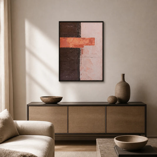 Crossfade Hand Painted Textured Oil Painting 50x70cm hand-painted wall art in styled room scene