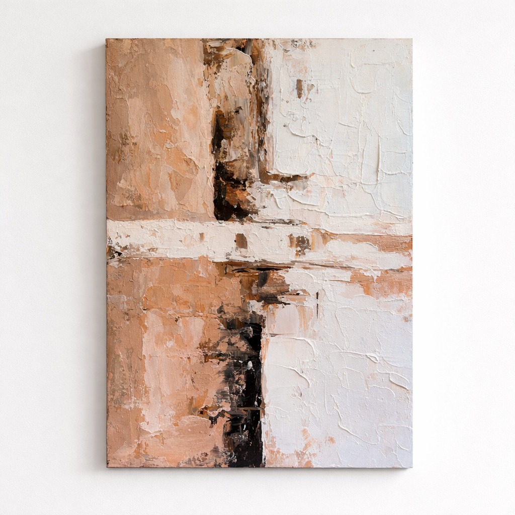 Soft Intersections hand painted oil painting 50x70cm unframed canvas wall art NZ front view