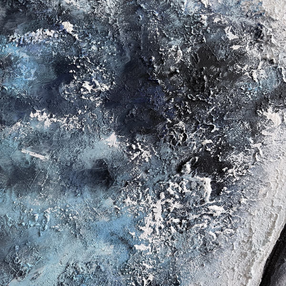 Blue Whales Hand Painted Textured Oil Painting | Coastal Wall Art painting closeup detail