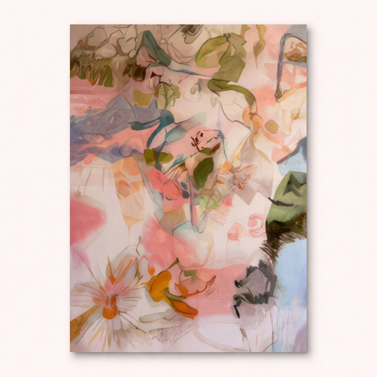 Pastel Garden – Floral Canvas Art Print (70 × 100 cm)