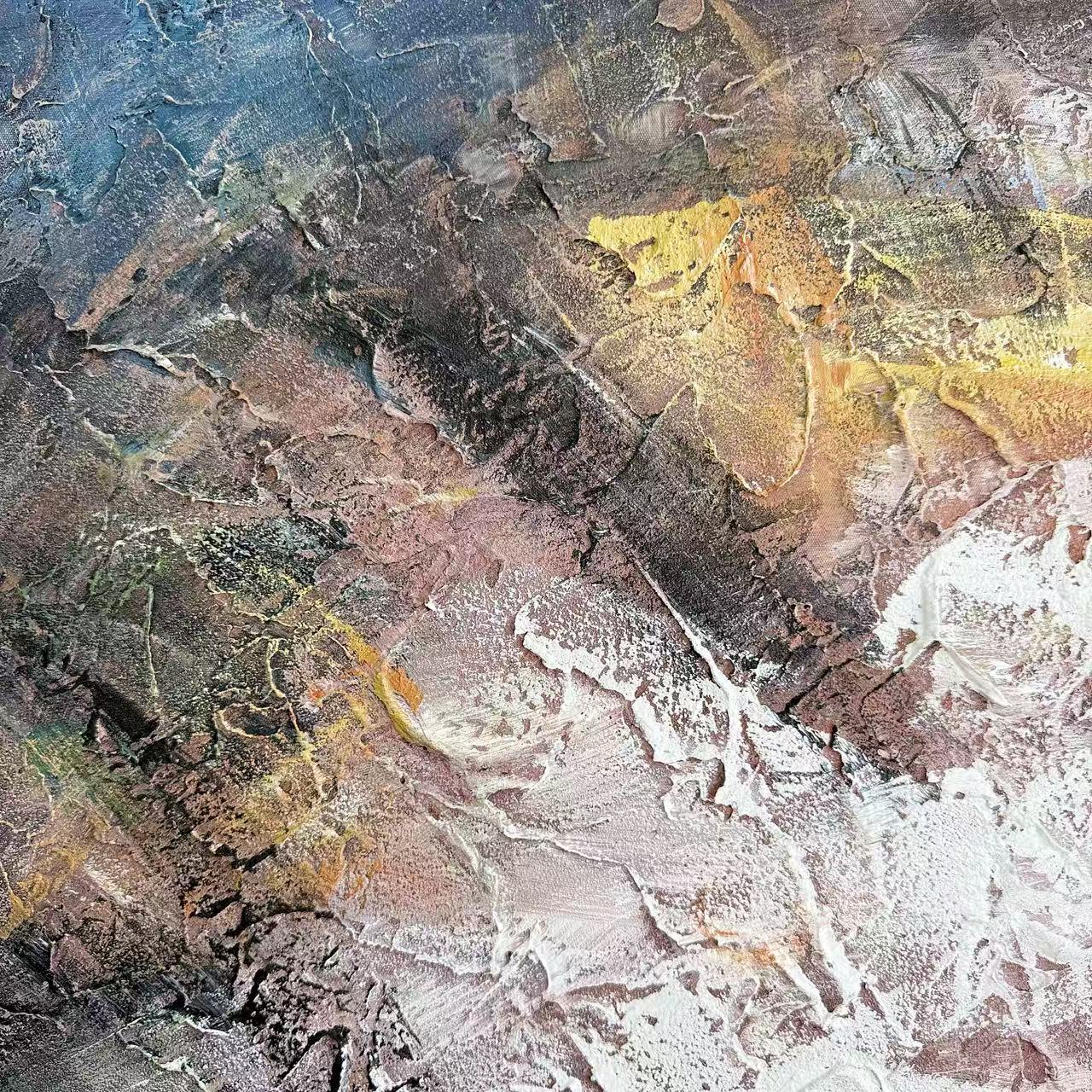 Ember Vein textured oil painting detail abstract wall art NZ dark earthy layered tones