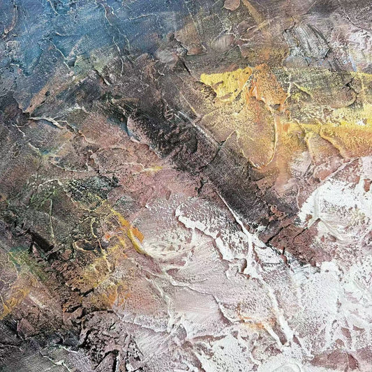 Ember Vein textured oil painting detail abstract wall art dark earthy layered tones