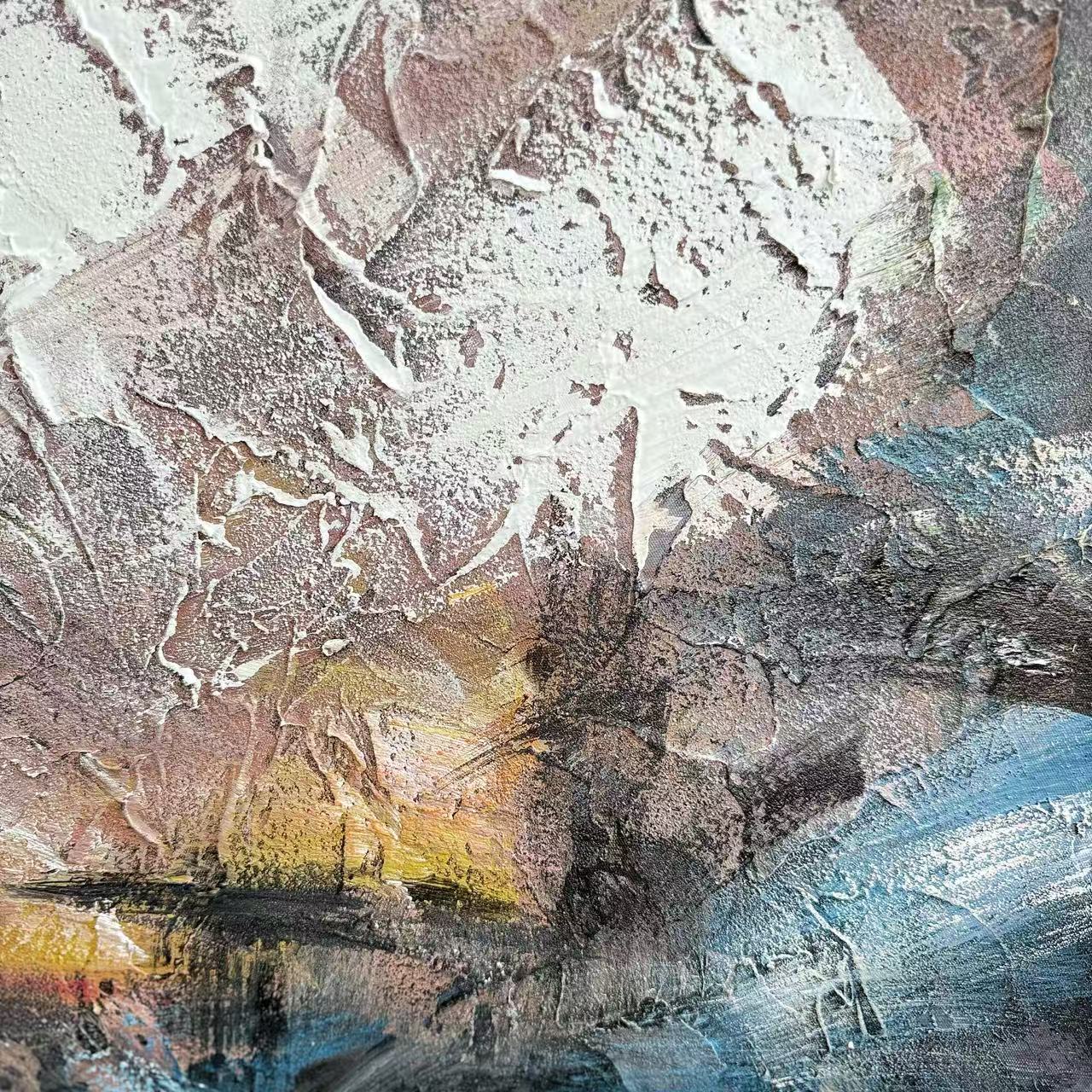 Ember Vein hand painted oil painting close up detail textured abstract wall art NZ