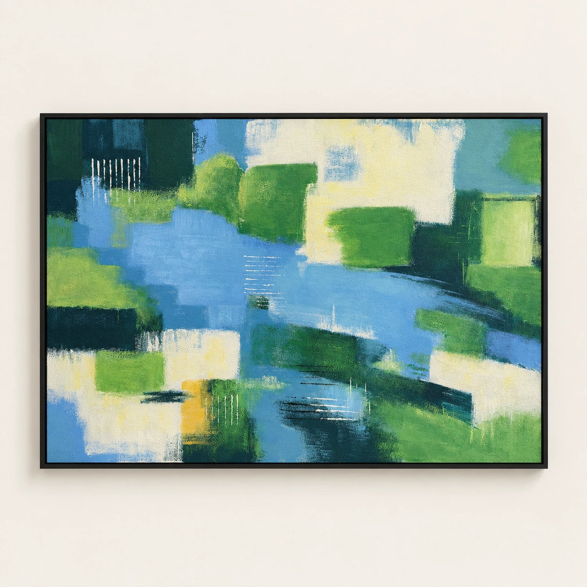 Blue Spring Hand Painted Textured Oil Painting | Abstract Wall Art main product image