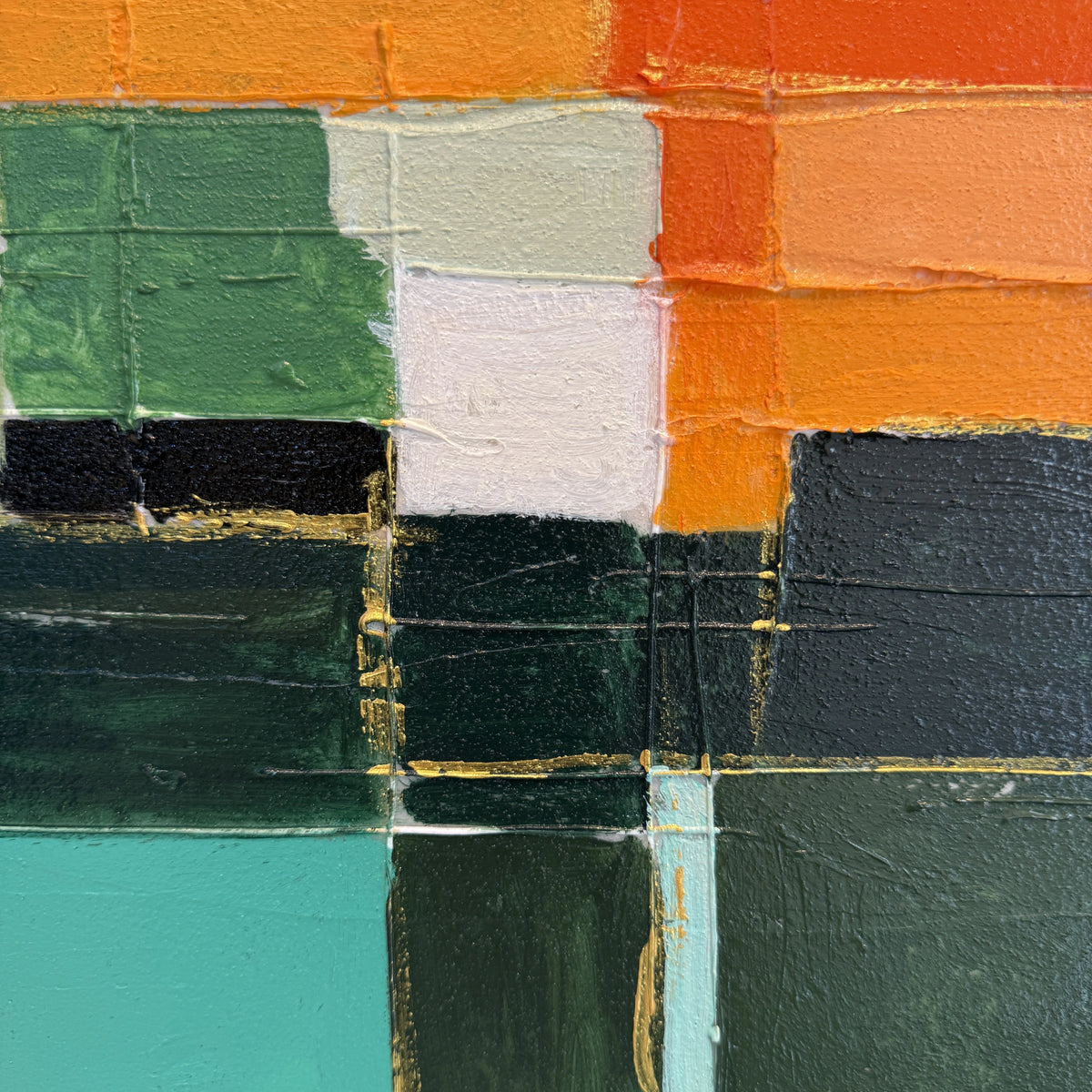 Geothermal Order Hand Painted Textured Oil Painting | Abstract Wall Art painting closeup detail