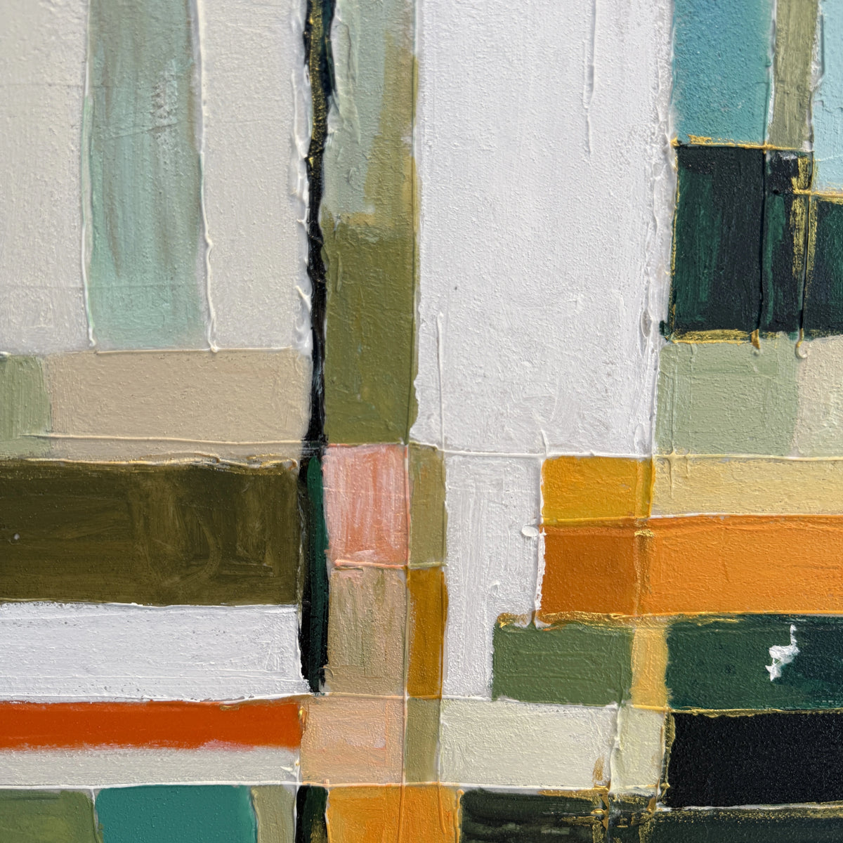 Geothermal Order Hand Painted Textured Oil Painting | Abstract Wall Art painting closeup detail