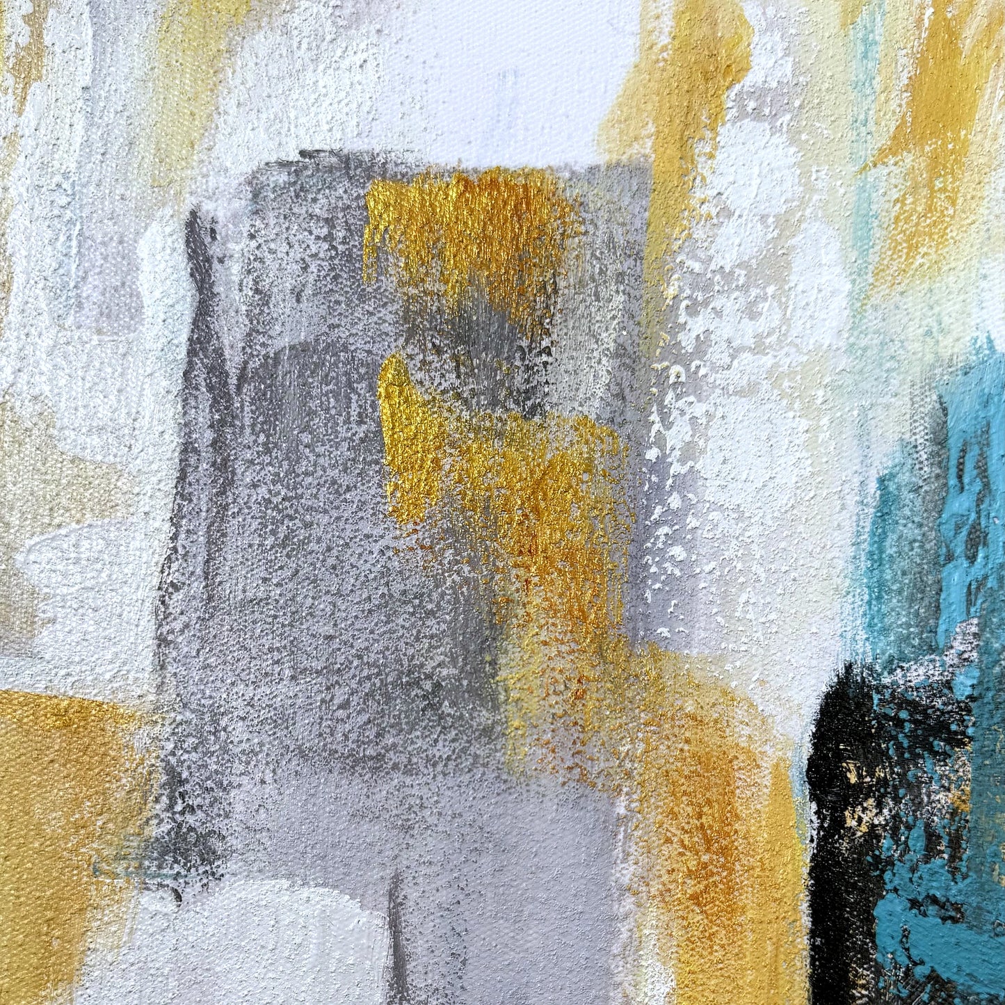 QIBI-GILDED-CITY-100X70-BF painting closeup detail