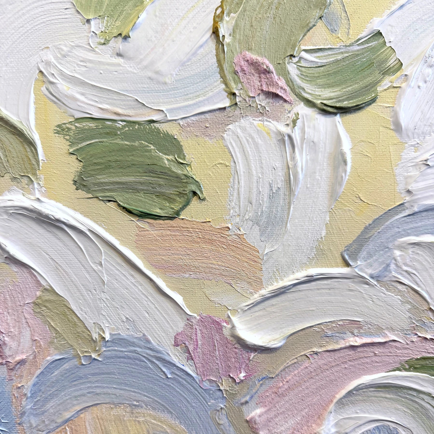 QIBI-SPRING-PALETTE-50X70-WWF painting closeup detail