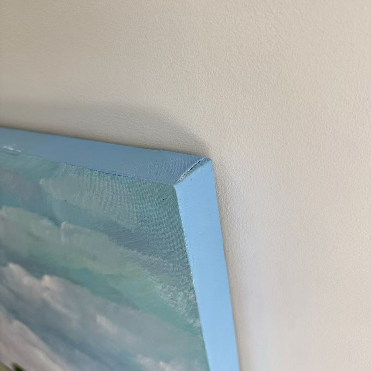 Still Meadow unframed canvas corner detail hand painted wall art NZ