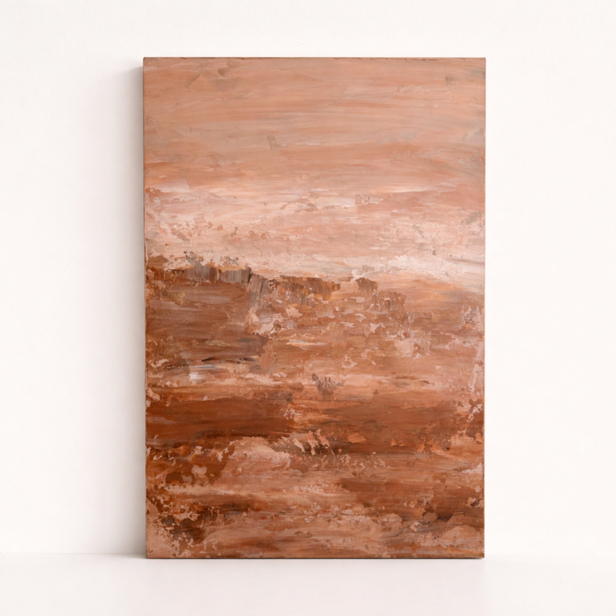 わ*う様 定価10万 SUGARHILL FADED PAINTER OVERA Terra Haze Textured Abstract Wall Art | Hand-Painted Oil Painting