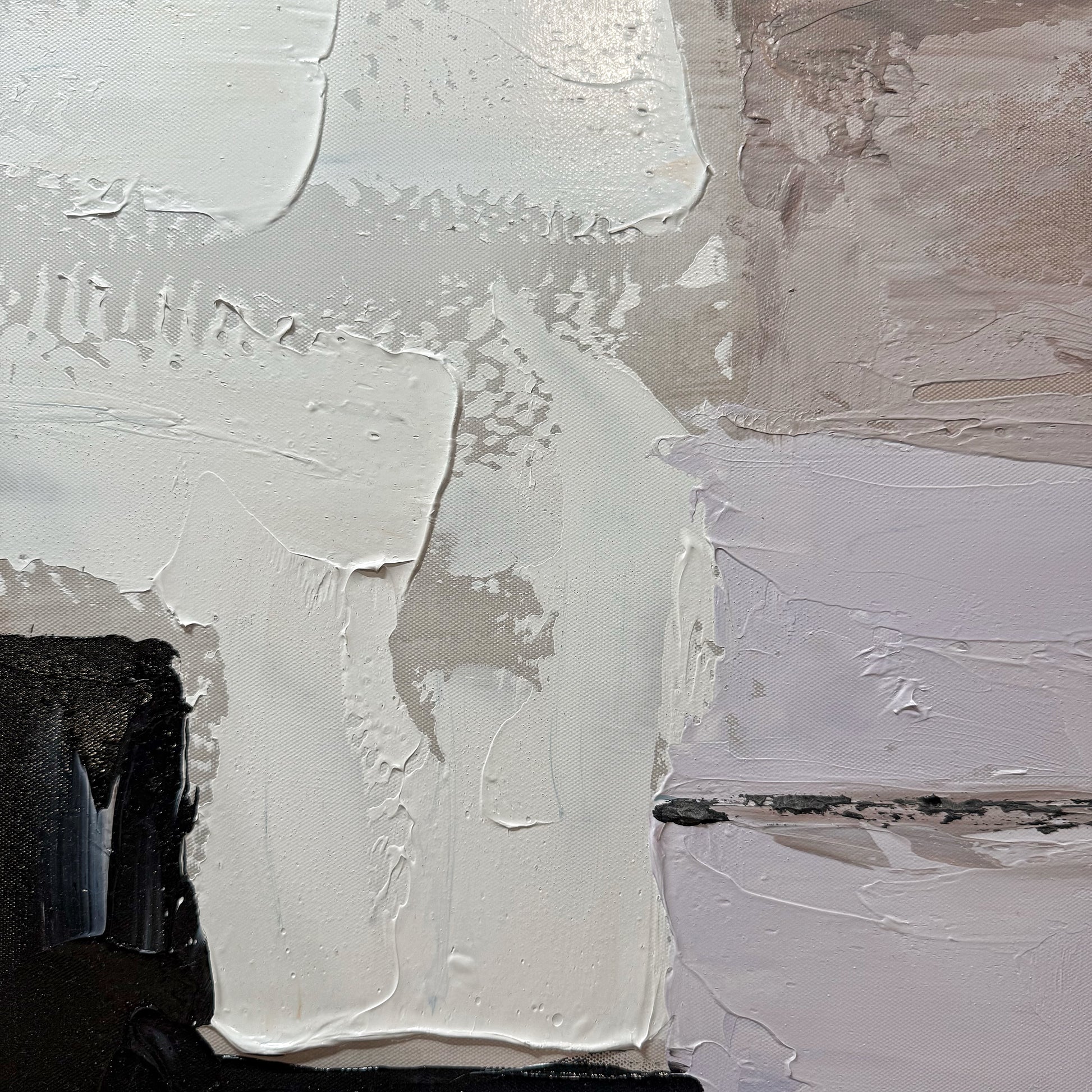 Axis I minimalist textured oil painting canvas palette knife detail close up
