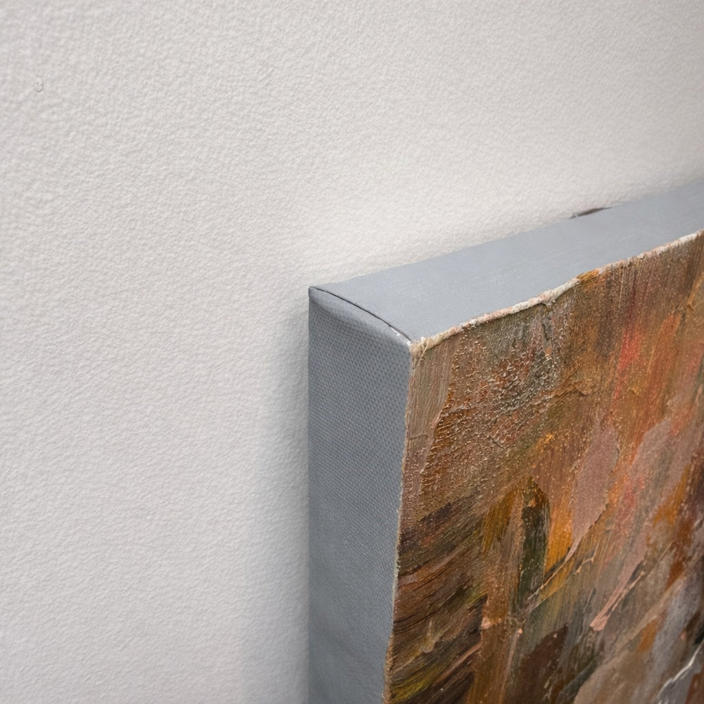 Dritti unframed square canvas edge side view ready for custom framing