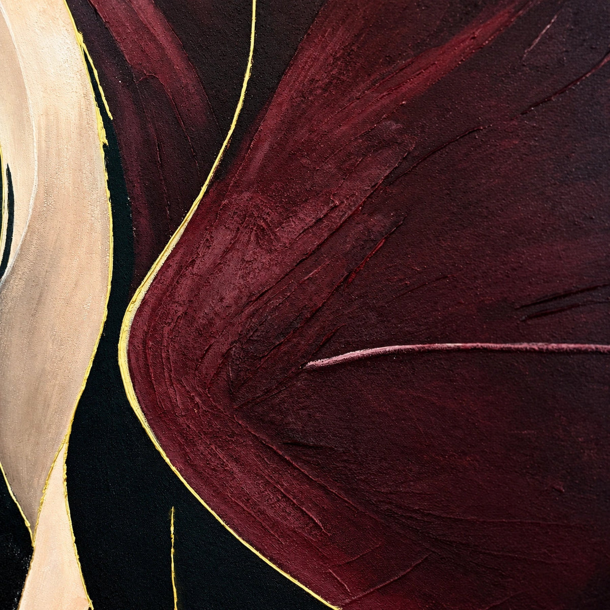 Tango Hand Painted Textured Oil Painting | Abstract Wall Art painting closeup detail