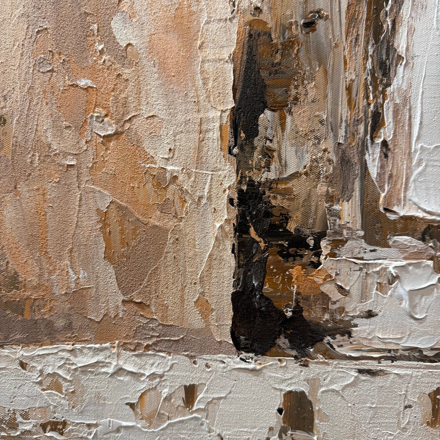 Soft Intersections geometric textured oil painting canvas pastel detail close up